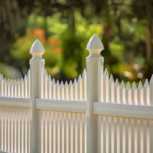 White Scalloped Vinyl Picket Fence greeley co